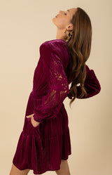 Alison Crochet Velvet Dress, color_violet