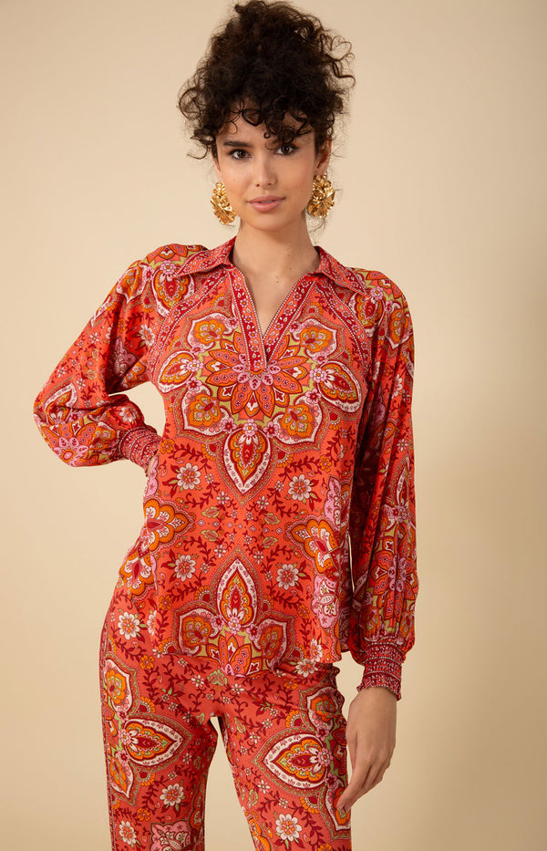 Braelynn Silk Top, color_orange