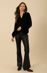 Keira Solid Velvet Burnout Top, color_black