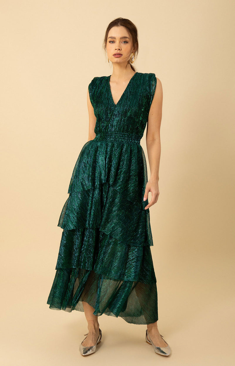 Adelina Dress, color_emerald