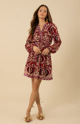 Alexa Velvet Burnout Dress, color_pink