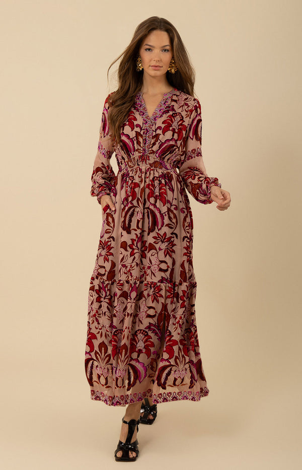 Alexa Velvet Burnout Maxi Dress, color_pink