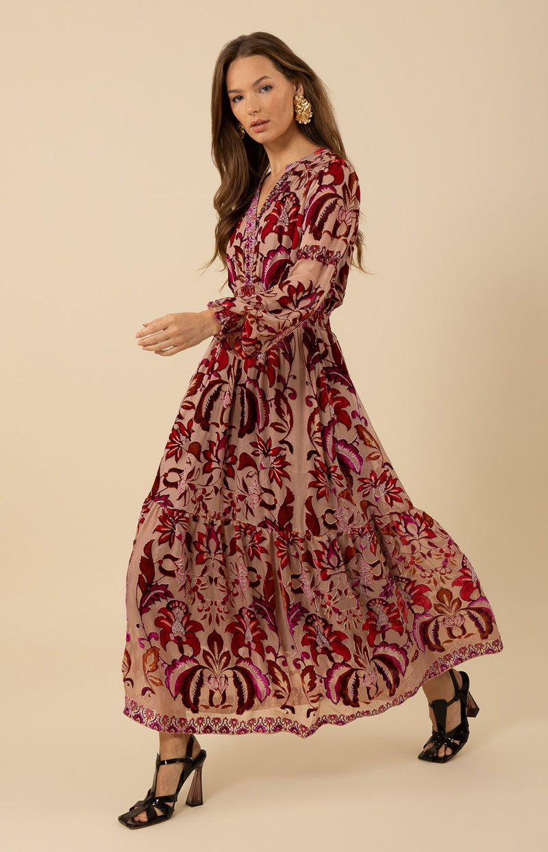 Alexa Velvet Burnout Maxi Dress, color_pink