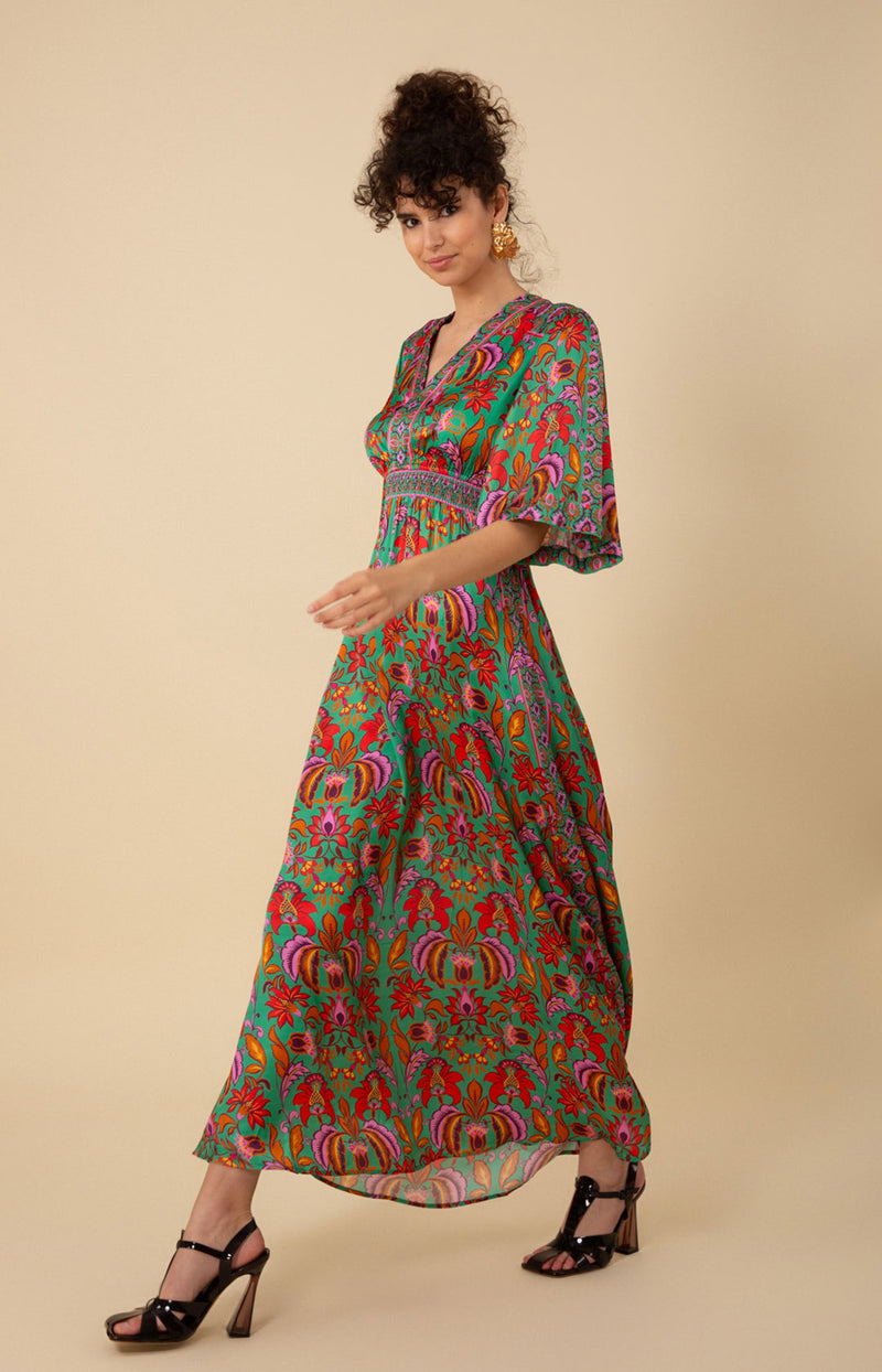 Felicity Charmeuse Maxi Dress, color_emerald