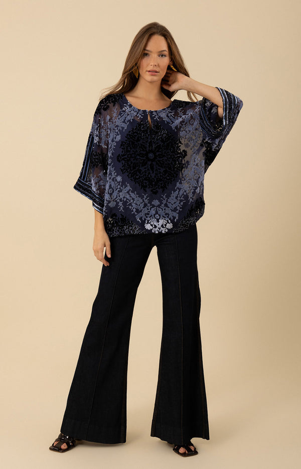 Briar Velvet Burnout Top, color_navy