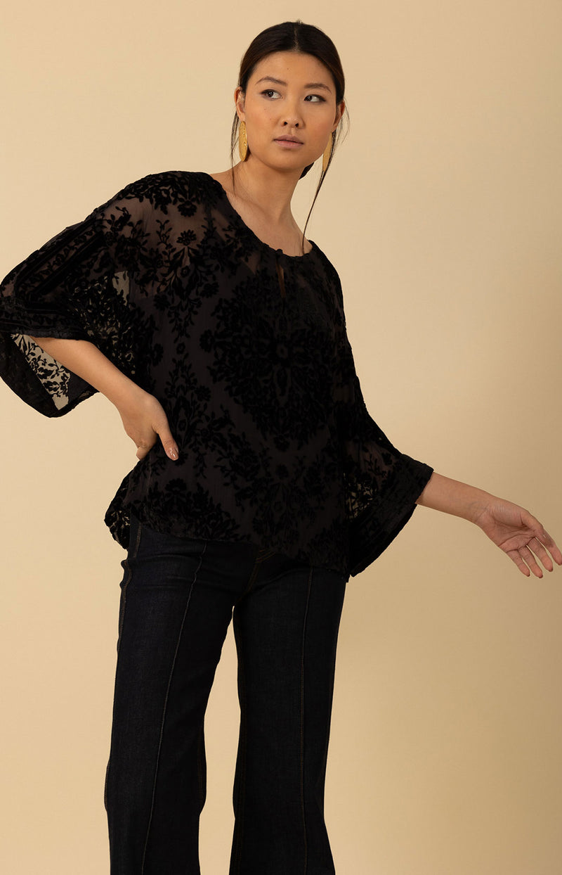 Briar Velvet Burnout Solid Top