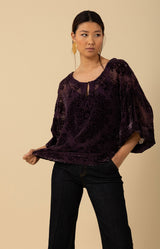 Briar Velvet Burnout Solid Top, color_purple