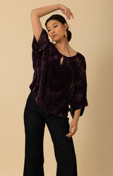 Briar Velvet Burnout Solid Top, color_purple