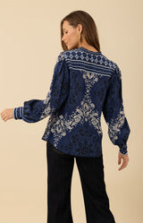 Mylah Silk Top, color_navy