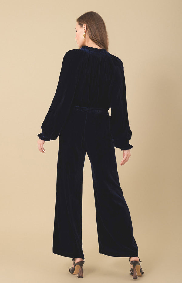 Kora Velvet Pant, color_navy