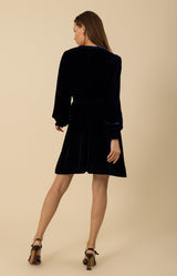 Carter Velvet Dress, color_navy