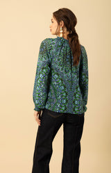 Wrenley Silk Top, color_emerald