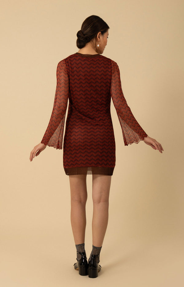 Madelynn Lurex Dress, color_burgundy