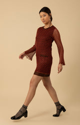 Madelynn Lurex Dress, color_burgundy