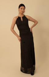 Lyra Halter Dress, color_black