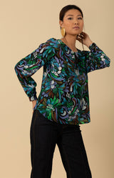 Averie Silk Top, color_green