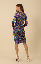 Eve Shirred Jersey Dress, color_purple