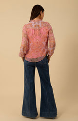 Renata Silk Top, color_coral