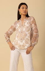 Renata Silk Top, color_ivory