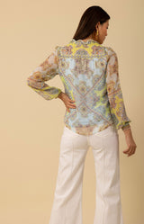 Renata Silk Top, color_lime