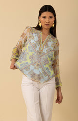 Renata Silk Top, color_lime