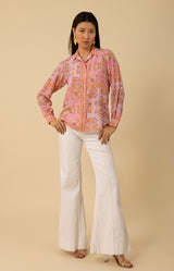 Madilynn Silk Blouse, color_coral