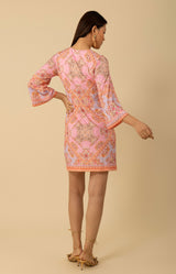 Zariah Jersey Beaded Dress, color_coral