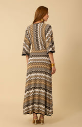 Ariya Lurex Maxi Dress, color_black with whit