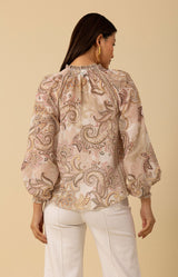 Mallory Voile Top, color_ivory