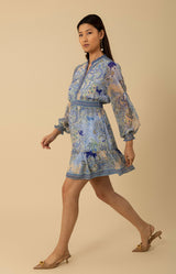 Shelby Chiffon Short Dress, color_blue