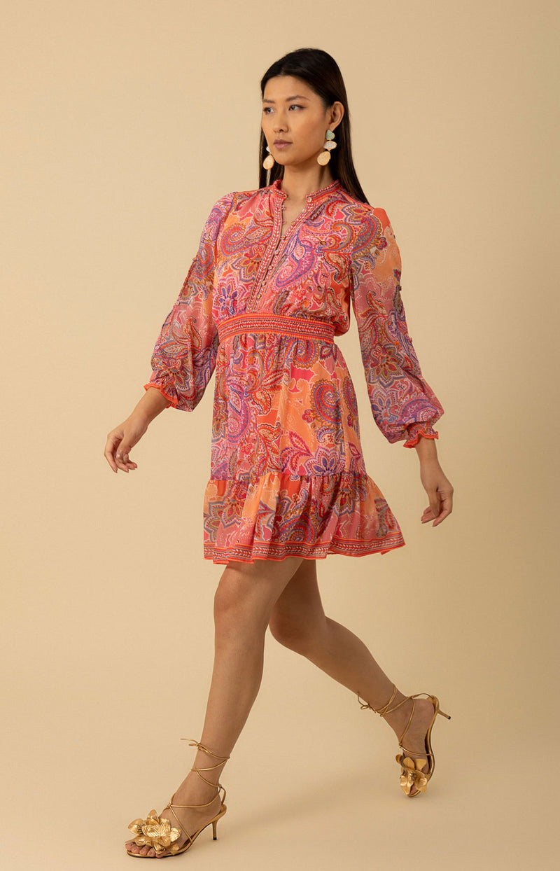 Shelby Chiffon Short Dress, color_pink