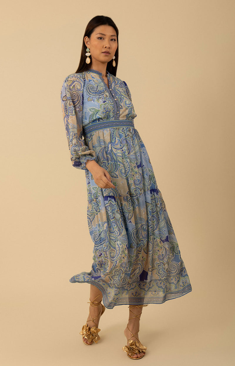 Shelby Chiffon Long Dress, color_blue