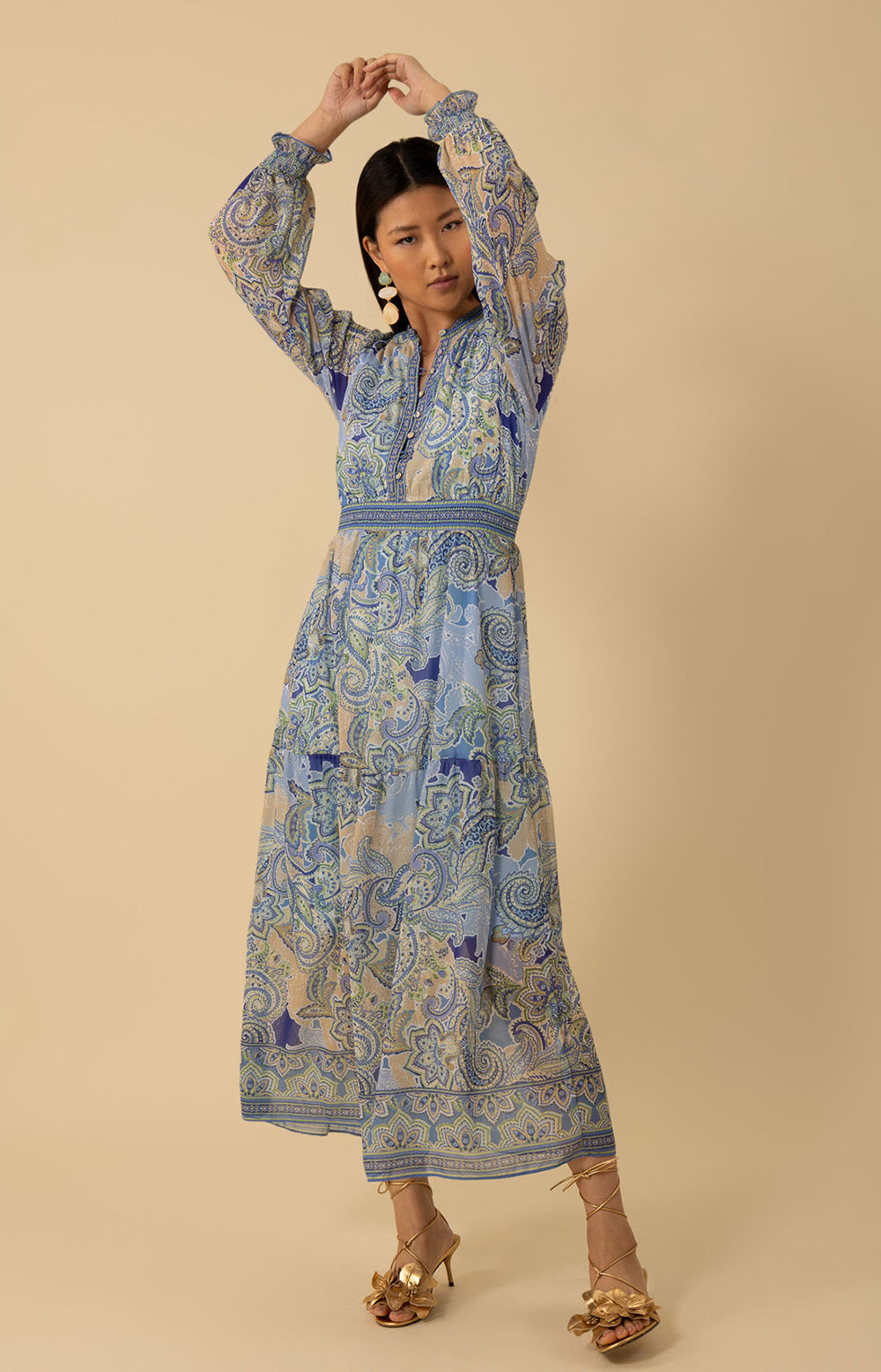 ワンピース sheller flocky check long shirt dress Vintage Plaid Gingham Maxi Dress For Women Casual, Turn Down