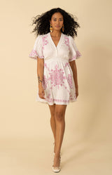 Elora Embroidered Dress, color_white