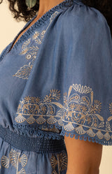 Elora Embroidered Chambray Dress, color_blue