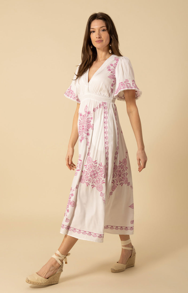 Katalina Embroidered Dress White / Xs Katalina Embroidered Dress White / Xs