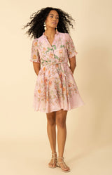 Haley Organza Dress Short, color_pink