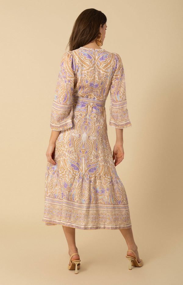 Davina Linen Dress, color_beige