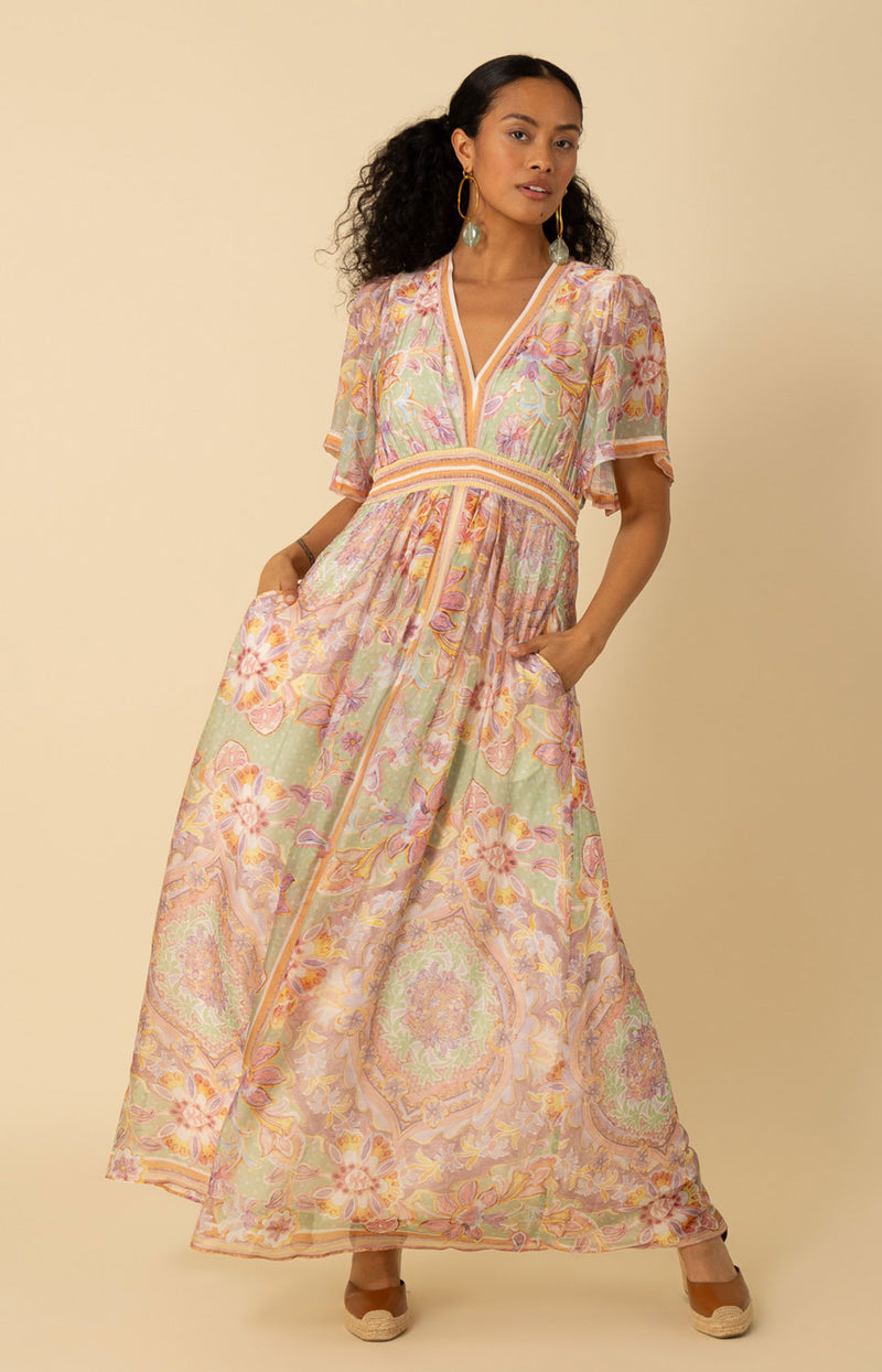 Jaliyah Chiffon Dress Maxi, color_green