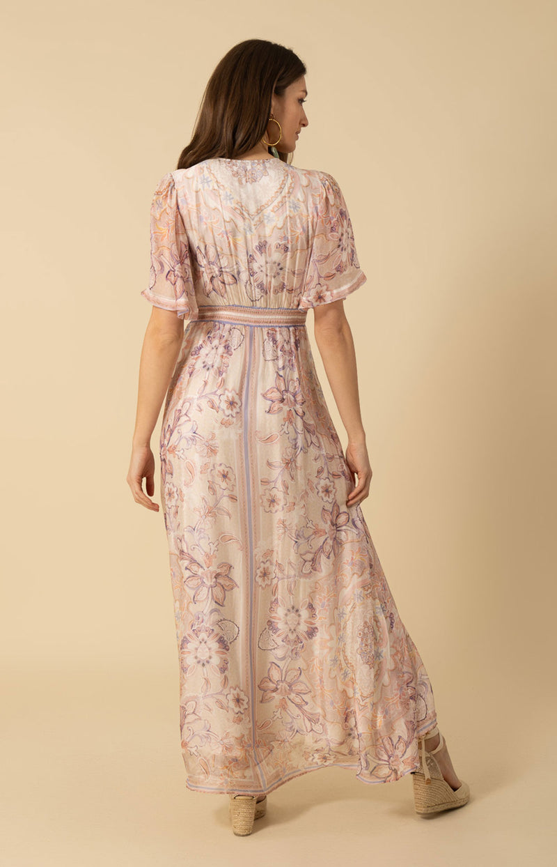 Jaliyah Chiffon Dress Maxi Beige / S
