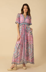 Jaliyah Chiffon Dress Maxi, color_pink