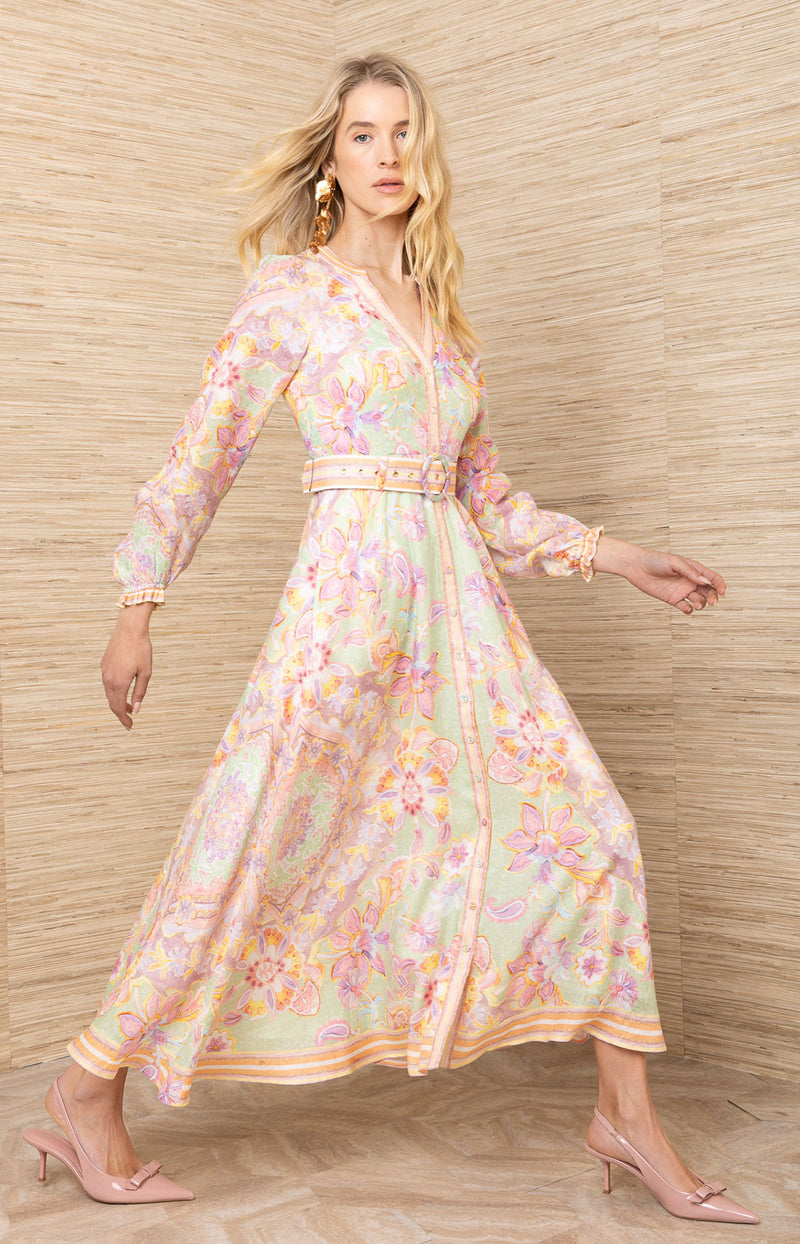 Miranda Linen Dress Maxi Dress Green / S Miranda Linen Dress Maxi Dress Green / S