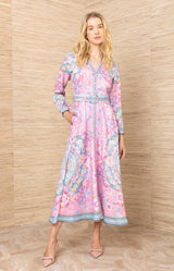 Miranda Linen Dress Maxi Dress, color_pink