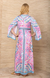 Aileen Silk Caftan Dress, color_pink