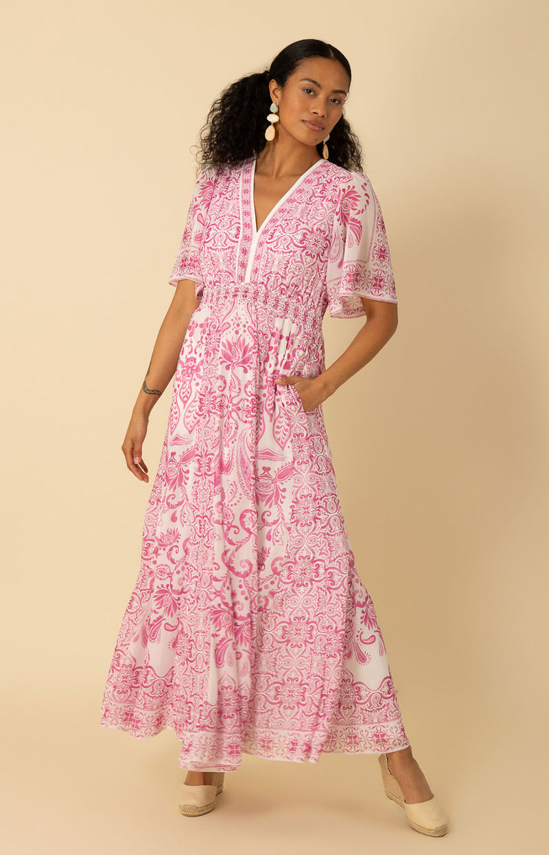 Ellis Chiffon Maxi Dress, color_pink