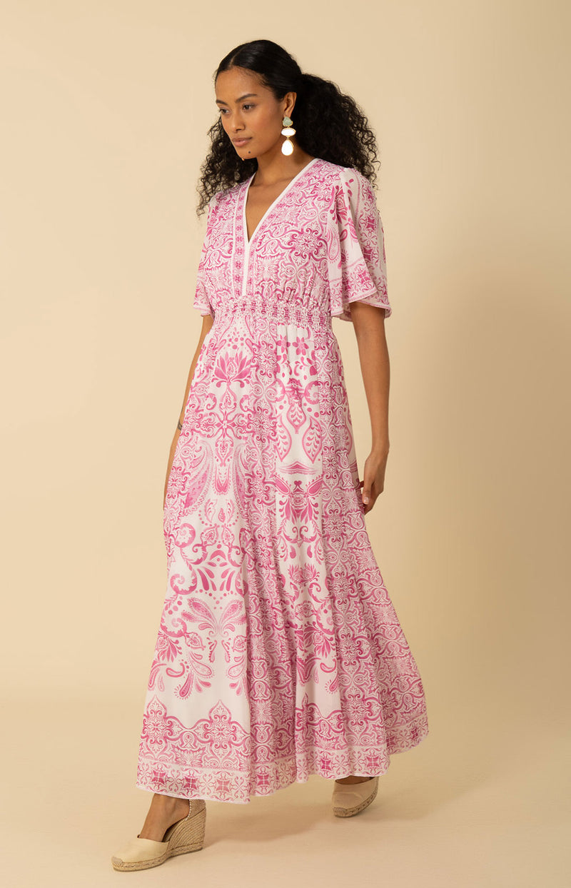 Ellis Chiffon Maxi Dress, color_pink