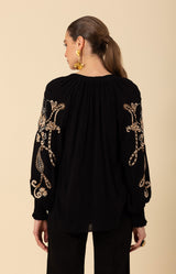 Jemma Embroidered Top, color_black