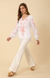 Jemma Embroidered Top, color_coral