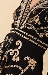 Cassandra Embroidered Dress, color_black