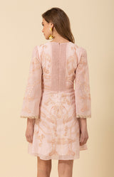 Cassandra Embroidered Dress, color_pink